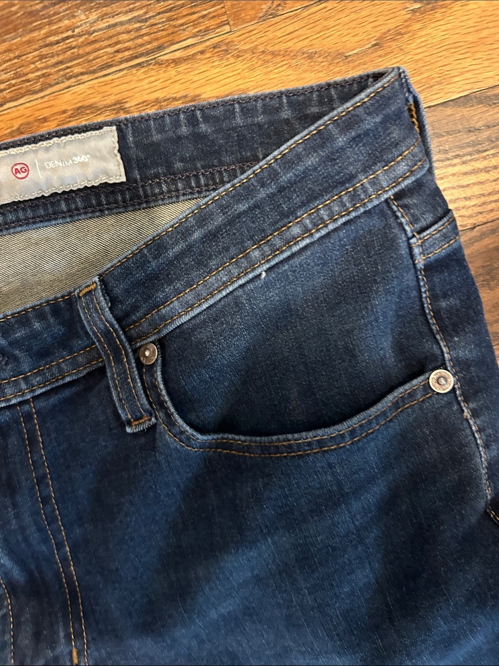 Ag Adriano Goldschmied Men’s Slim Dark Blue Jeans - Picture 3 of 12